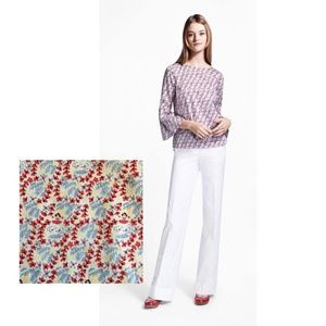 BROOKS BROTHERS Resort Floral Hula Girls Top Blouse Bell Sleeves Hawaii ~ 10